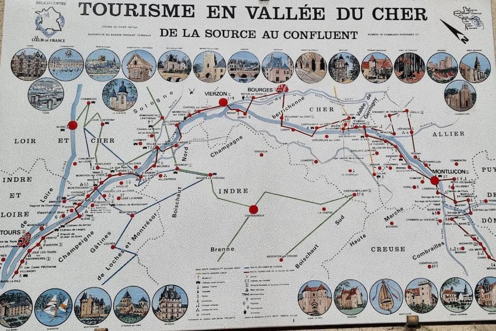 Les Noyers Monestois Entre Cher Et Canal De Berry Mennetou-sur-Cher Exterior photo